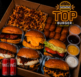 RODÍZIO EM CASA - 6x Hambúrgueres + 500g de Fritas + 500g Nuggets + 2X Coca-Cola 2L + 4 Molhos Especiais